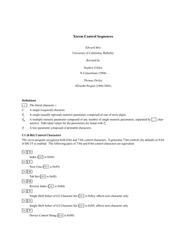 Xterm Control Sequences