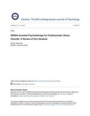 MDMA-Assisted Psychotherapy for Posttraumatic Stress Disorder: a Review of the Literature