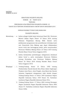 Salinan Nomor 39/2018 Peraturan Walikota Malang
