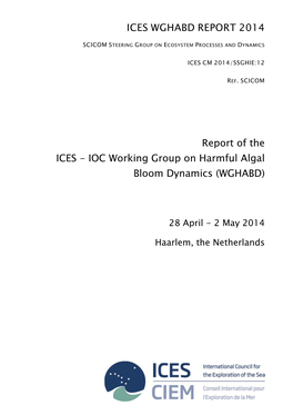 Report of the ICES - IOC Working Group on Harmful Algal Bloom Dynamics (WGHABD)
