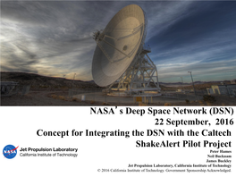 NASA's Deep Space Network (DSN) 22 September, 2016 Concept For