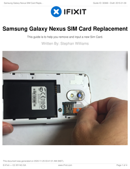 Samsung Galaxy Nexus SIM Card Replacement