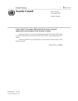Security Council Distr.: General 8 November 2002
