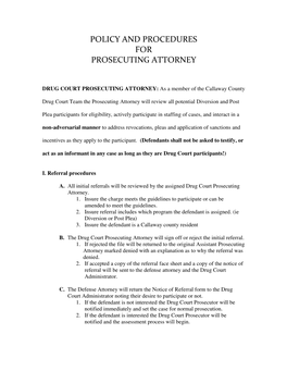 Prosecuting Attorney Policy and Procedures