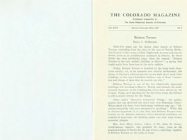 THE COLORADO MAGAZINE P U Blished Bi-Monthly by the St Ate Historical Society of Colorado