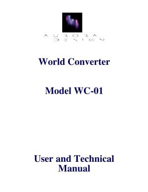 World Converter Model WC-01 User and Technical Manual
