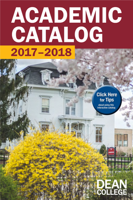 Dean College Academic Catalog 2017–2018 Table of Contents