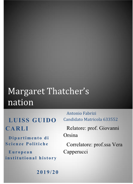 Margaret Thatcher's Nation