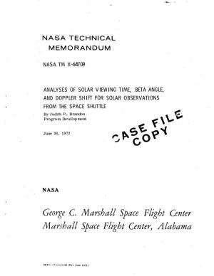 George C. Marshall Space Flight Center Marshall Space Flight Center, Alabama