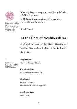 At the Core of Neoliberalism
