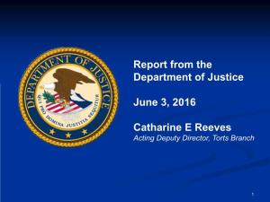 Report from the Department of Justice