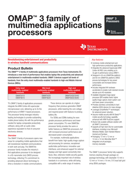 OMAP 3 Family of Multimedia Applications