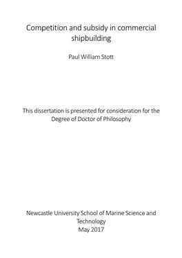Competition and Subsidy in Commercial Shipbuilding