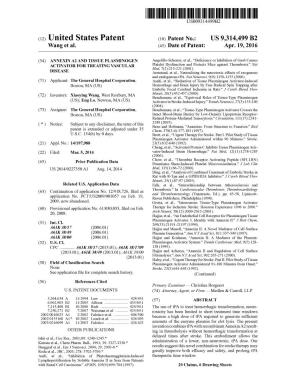 (12) United States Patent (10) Patent No.: US 9,314.499 B2 Wang Et Al