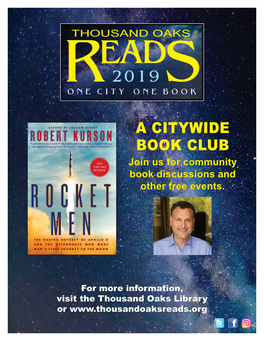 A CITYWIDE BOOK CLUB Join Us for Community Book Discussions and Other Free Events