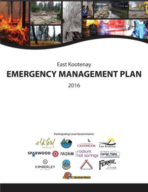 East Kootenay EMERGENCY MANAGEMENT PLAN 2016