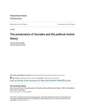 The Prosecutors of Socrates and the Political Motive Theory
