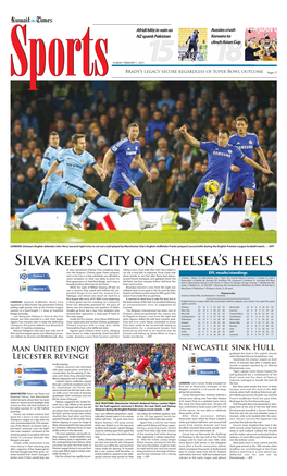 Silva Keeps City on Chelsea's Heels