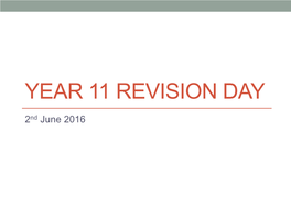 Year 11 Revision Day