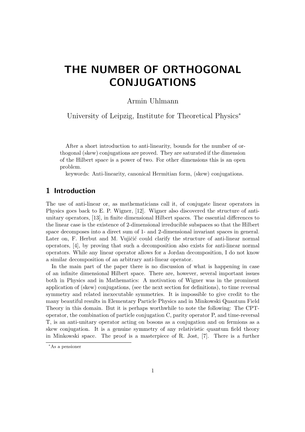 The Number of Orthogonal Conjugations