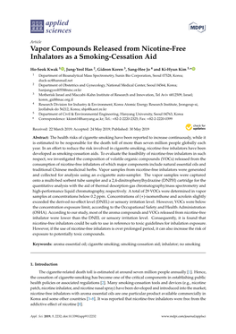 Vapor Compounds Released from Nicotine-Free Inhalators As a Smoking-Cessation Aid