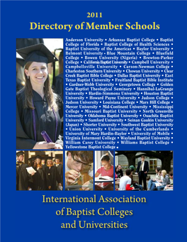 Directory of Member Schools International Association of Baptist Colleges and Universities