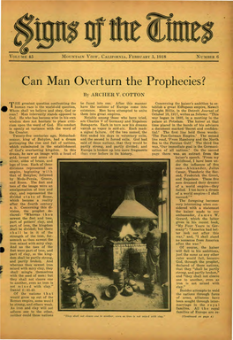 Can Man Overturn the Prophecies?