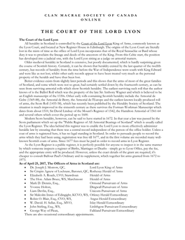 The Court of the Lord Lyon