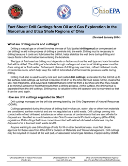 Drill Cuttings from Oil and Gas Exploration in the Marcellus and Utica Shale Regions of Ohio
