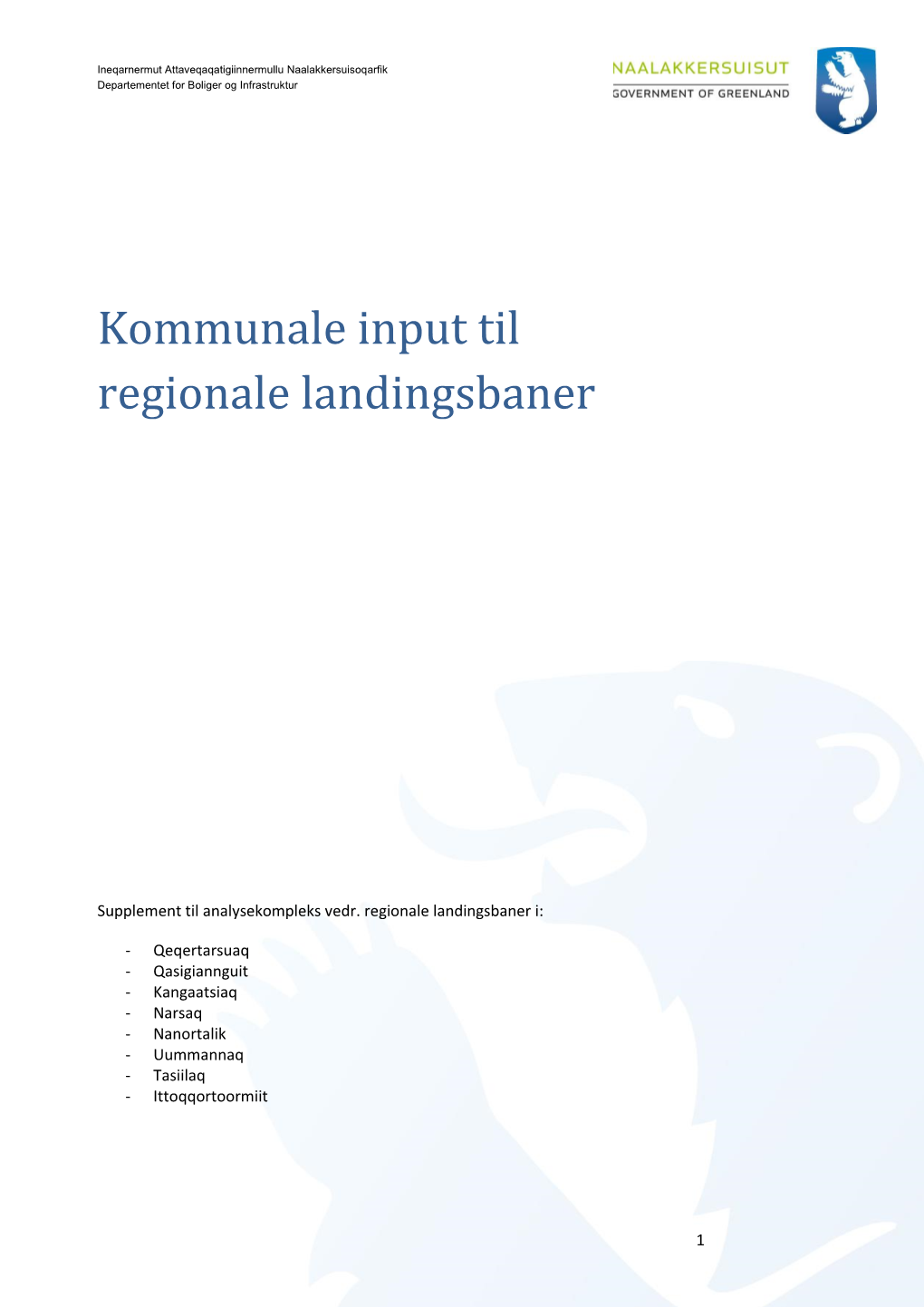 Kommunale Input Til Regionale Landingsbaner