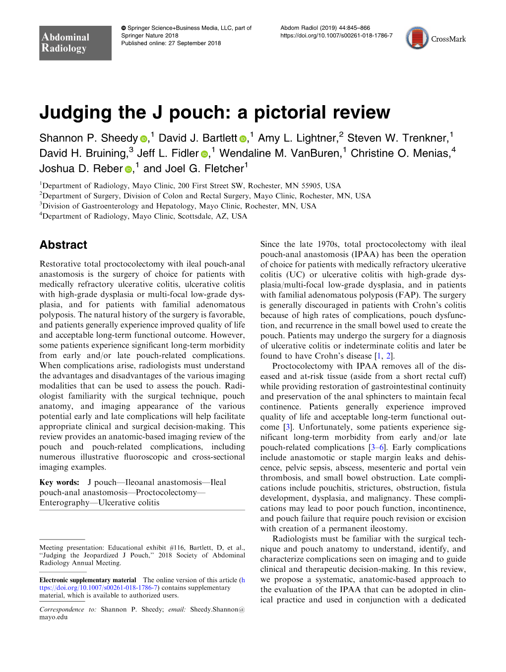 Judging the J Pouch: a Pictorial Review Shannon P