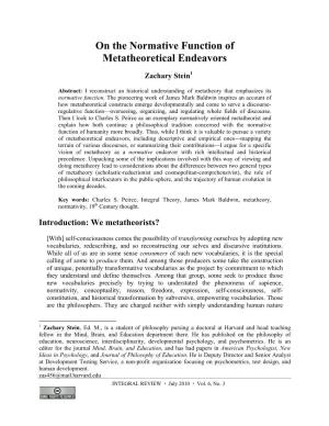 On the Normative Function of Metatheoretical Endeavors