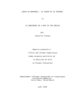 De Montréal : Le Sacré Et Le Profane