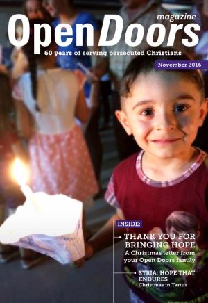 Open Doorsmagazine 60 Years of Serving Persecuted Christians