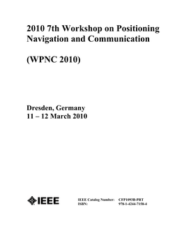 2010 7Th Workshop on Positioning Navigation and Communication