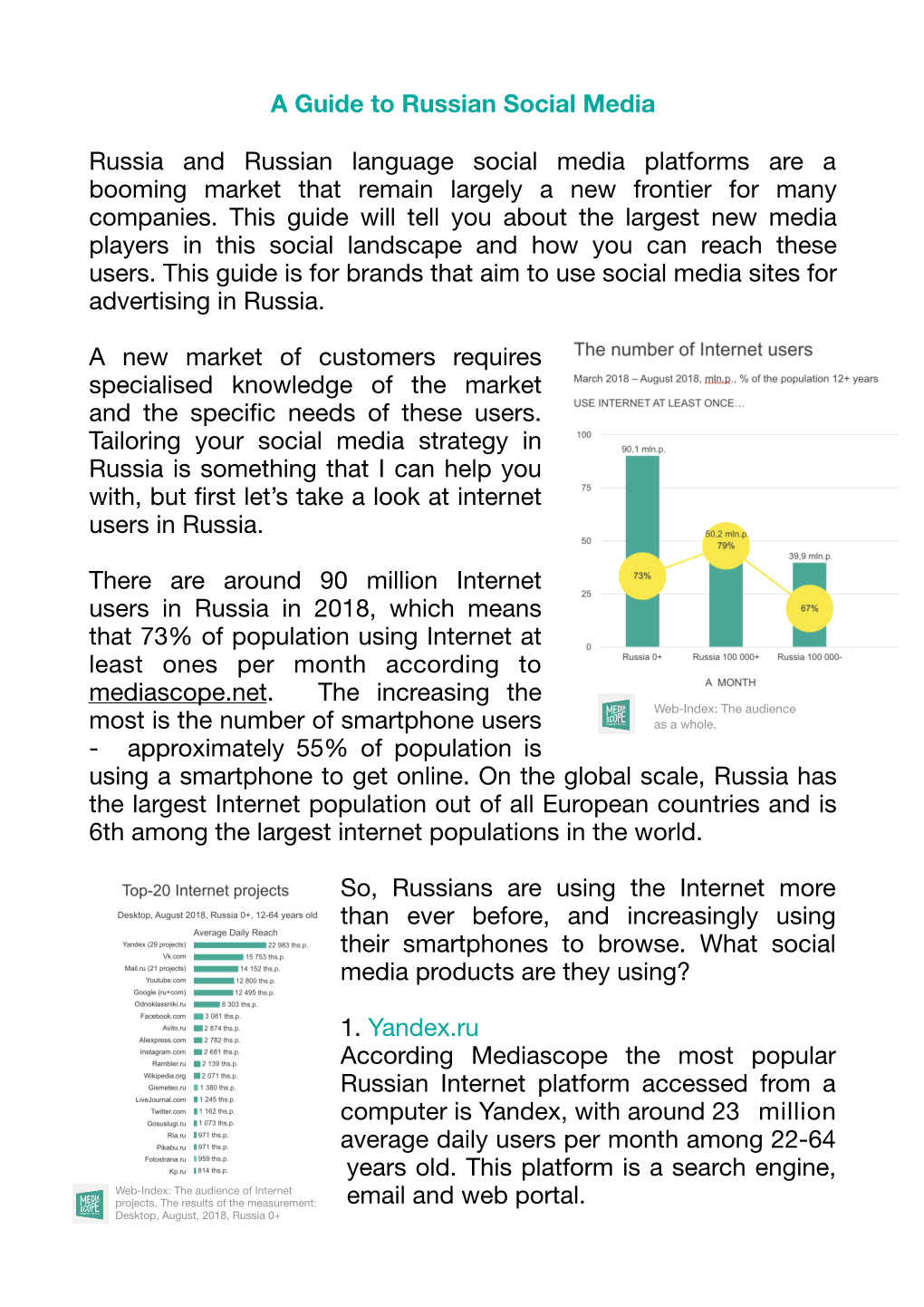A Guide to Russian Social Media Russia and Russian Language