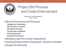 Bid and Procurement Process