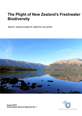 The Plight of New Zealand's Freshwater Biodiversity