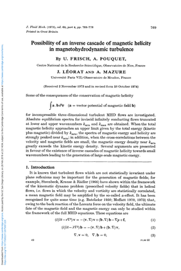 Inverse Cascade Magnetic Helicity