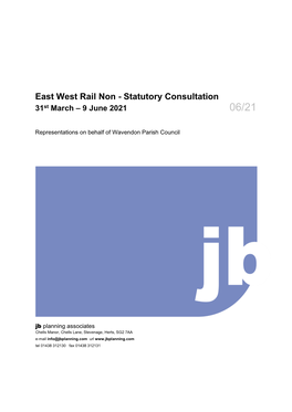 East West Rail Non - Statutory Consultation 31St March – 9 June 2021 06/21
