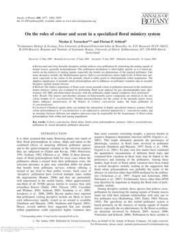 On the Roles of Colour and Scent in a Specialized ﬂoral Mimicry System