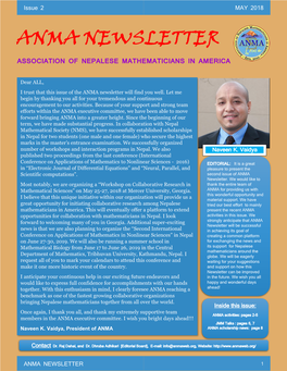 Anma Newsletter Association of Nepalese Mathematicians in America