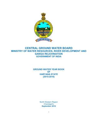 Government of India Ground Water Year Book of Haryana State (2015