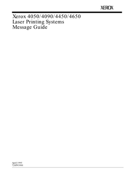 Xerox 4050/4090/4450/4650 Laser Printing Systems Message Guide