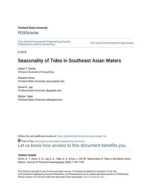 Seasonality of Tides in Southeast Asian Waters