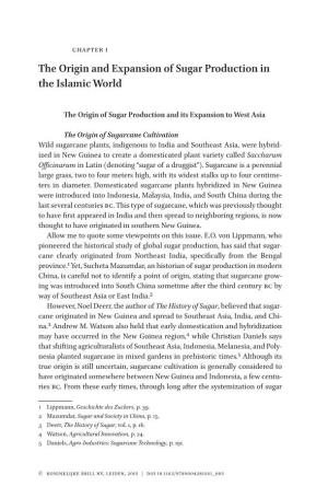 The Origin and Expansion of Sugar Production in the Islamic World