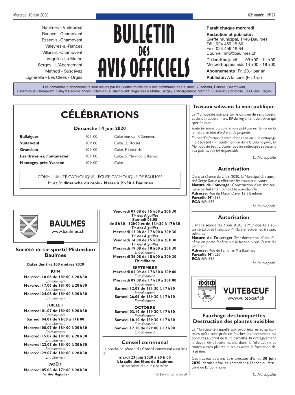 Bulletin Avis Officiels