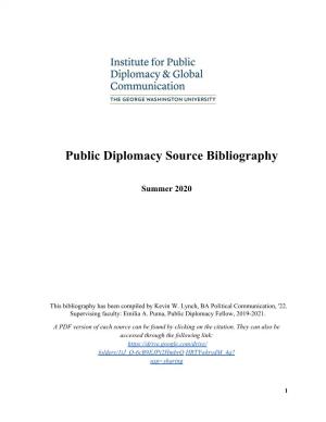 Public Diplomacy Source Bibliography 2020
