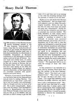 Henry David Thoreau Ii