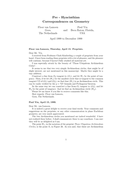 Hyacinthian Correspondences on Geometry